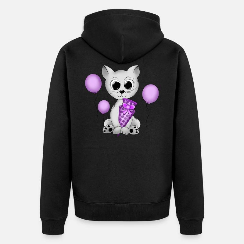 chat - Veste à capuche bio Premium Unisexe - noir