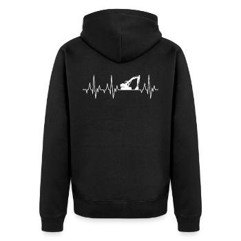 Chantier de construction de battement de coeur d'excavatrice - Veste à capuche bio Premium Unisexe - noir - Dos - Nico (187cm)