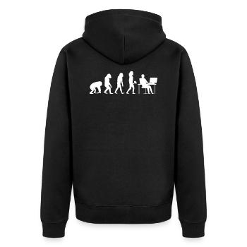 programmer - Unisex Premium Organic Zip Hoodie - black - Back - Nico (187cm)