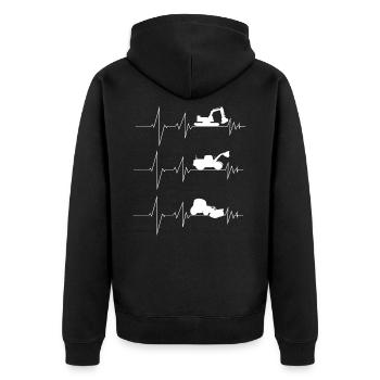 Bagger - Unisex Premium Bio Zip Hoodie - Schwarz - Hinten - Nico (187cm)
