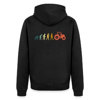 Farmer Farmer Evolution Retro - Veste à capuche bio Premium Unisexe - noir - Dos - Nico (187cm)