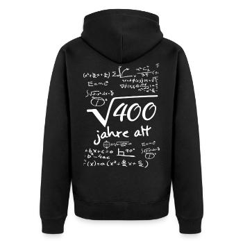 20. Birthday Wurzel 400 Geburtstag 20 Jahre mathe - Unisex Premium Bio Zip Hoodie - Schwarz - Hinten - Nico (187cm)