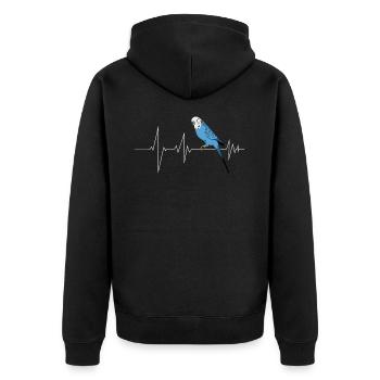 Budgie - Unisex Premium Organic Zip Hoodie - black - Back - Nico (187cm)