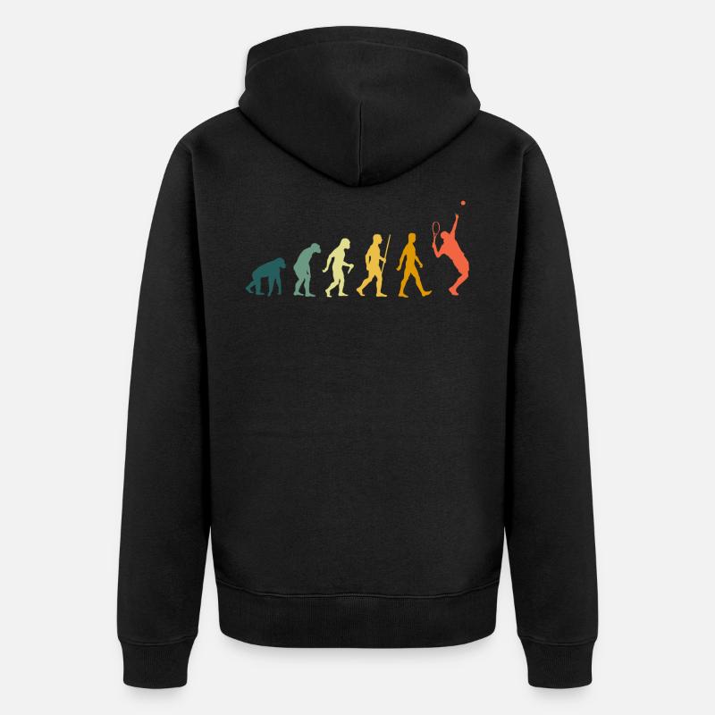 Tennis Evolution Retro - Veste à capuche bio Premium Unisexe - noir