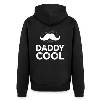 Black Fathers day Dad - Unisex Premium Bio Zip Hoodie - Schwarz - Hinten - Nico (187cm)
