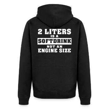 2 liter soft drink engine size engine displacement PS HP - Unisex Premium Organic Zip Hoodie - black - Back - Nico (187cm)