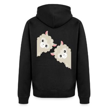Cadeau drôle de lama alpaga - Veste à capuche bio Premium Unisexe - noir - Dos - Nico (187cm)