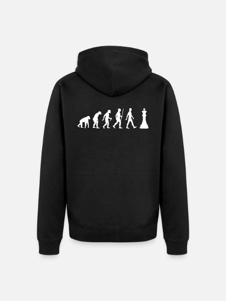 Chess evolution chess board - Unisex Premium Organic Zip Hoodie - black