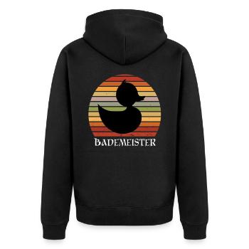 Lifeguard Rubber Duck Quiche Duck Gift - Unisex Premium Organic Zip Hoodie - black - Back - Nico (187cm)