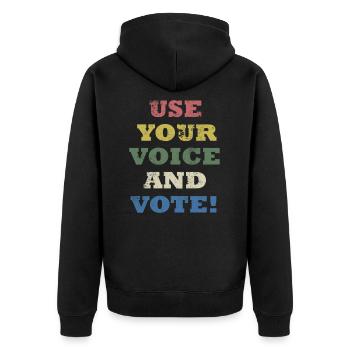 Allez voter élection politique politicien de campagne - Veste à capuche bio Premium Unisexe - noir - Dos - Nico (187cm)