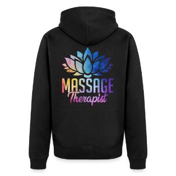 Massage Therapist - Veste à capuche bio Premium Unisexe - noir - Dos - Nico (187cm)