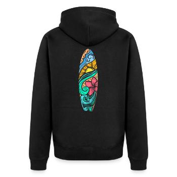 SUP Stand up paddle board - Unisex Premium Bio Zip Hoodie - Schwarz - Hinten - Nico (187cm)