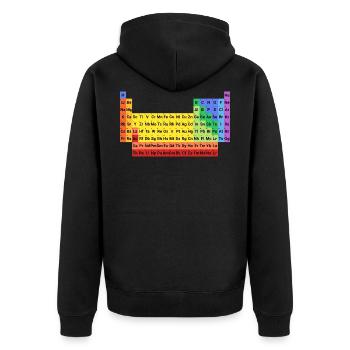 Tableau périodique complet, coloré des éléments - Veste à capuche bio Premium Unisexe - noir - Dos - Nico (187cm)
