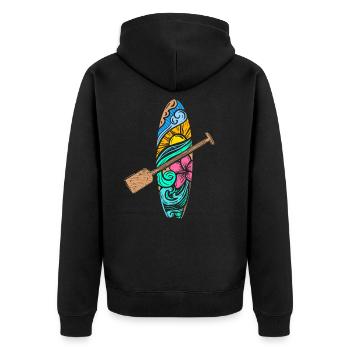 SUP Stand up paddle board - Veste à capuche bio Premium Unisexe - noir - Dos - Nico (187cm)