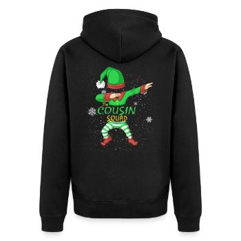 Cousin Squad Elf Familie Matching - Unisex Premium Bio Zip Hoodie - Schwarz - Hinten - Nico (187cm)