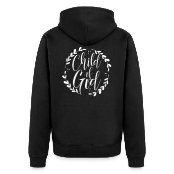 Je suis un enfant de Dieu verset biblique basé sur la foi - Veste à capuche bio Premium Unisexe - noir - Dos - Nico (187cm)