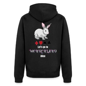 Alice in Wonderland - Unisex Premium Organic Zip Hoodie - black - Back - Nico (187cm)