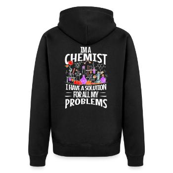 Science science periodic table - Unisex Premium Bio Zip Hoodie - Schwarz - Hinten - Nico (187cm)