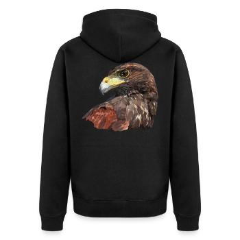 Faucon rouge et noir - Veste à capuche bio Premium Unisexe - noir - Dos - Nico (187cm)