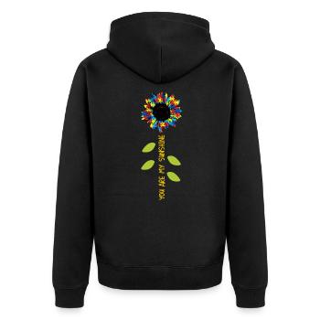 Tu es mon rayon de soleil - Autisme de tournesol - Veste à capuche bio Premium Unisexe - noir - Dos - Nico (187cm)