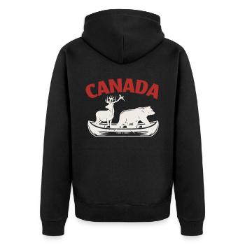Canada pride Useh flag rocky mountains - Veste à capuche bio Premium Unisexe - noir - Dos - Nico (187cm)