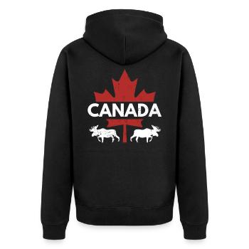 Canada pride Useh flag rocky mountains - Unisex Premium Bio Zip Hoodie - Schwarz - Hinten - Nico (187cm)