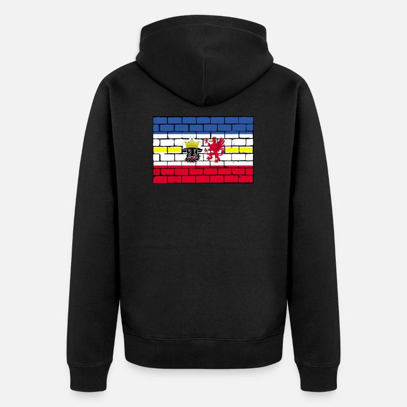 Drapeau drapeau Mecklembourg-Poméranie occidentale - Veste à capuche bio Premium Unisexe - noir