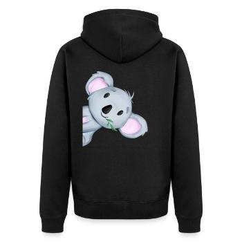 Cute Koala Australia gift - Unisex Premium Organic Zip Hoodie - black - Back - Nico (187cm)