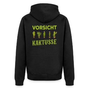 Kakteen Liebhaberin Kaktusse Kaktus Geschenk - Unisex Premium Bio Zip Hoodie - Schwarz - Hinten - Nico (187cm)