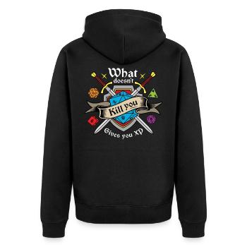 What doesn't kill you gives you XP - Veste à capuche bio Premium Unisexe - noir - Dos - Nico (187cm)