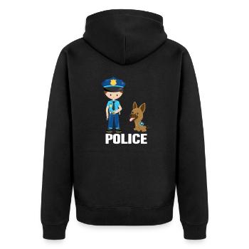 police - Veste à capuche bio Premium Unisexe - noir - Dos - Nico (187cm)
