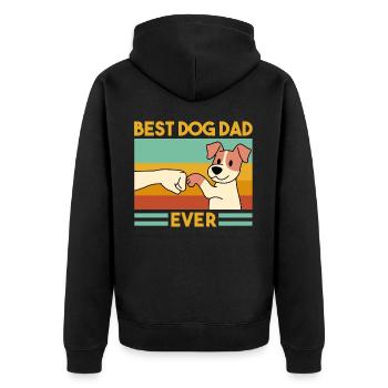 Best dog dad ever funny dog puppies - Unisex Premium Bio Zip Hoodie - Schwarz - Hinten - Nico (187cm)