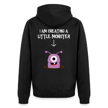 Pregnancy Halloween cosume Zombie Scary - Unisex Premium Bio Zip Hoodie - Schwarz - Hinten - Nico (187cm)