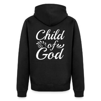 Je suis un enfant de Dieu verset biblique basé sur la foi - Veste à capuche bio Premium Unisexe - noir - Dos - Nico (187cm)