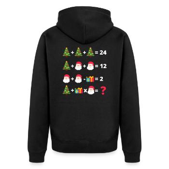 Christmas Math - Unisex Premium Organic Zip Hoodie - black - Back - Nico (187cm)