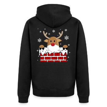 Rudolph dans la cheminée - Veste à capuche bio Premium Unisexe - noir - Dos - Nico (187cm)