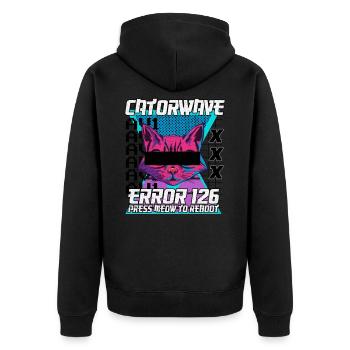 Vaporwave Otaku Cat Manga Japon Cat Retrowave - Veste à capuche bio Premium Unisexe - noir - Dos - Nico (187cm)