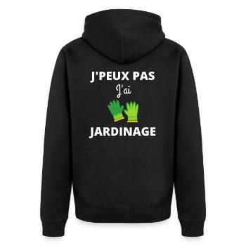 J'peux pas j'ai jardinage - Veste à capuche bio Premium Unisexe - noir - Dos - Nico (187cm)