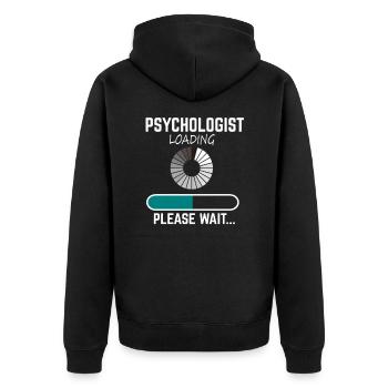 Psychologe - Unisex Premium Bio Zip Hoodie - Schwarz - Hinten - Nico (187cm)