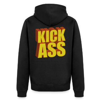 Kick-Ass - Unisex Premium Bio Zip Hoodie - Schwarz - Hinten - Nico (187cm)