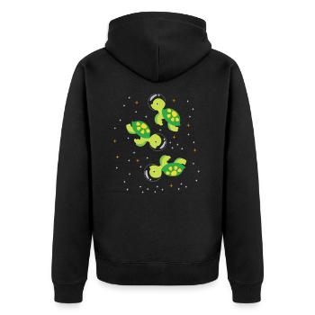 Espace extra-atmosphérique de l'astronaute tortue - Veste à capuche bio Premium Unisexe - noir - Dos - Nico (187cm)