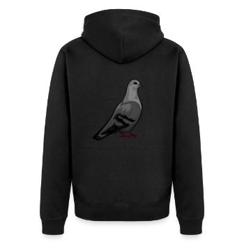 Pigeon amour pigeon colombophiles pigeons voyageurs - Veste à capuche bio Premium Unisexe - noir - Dos - Nico (187cm)