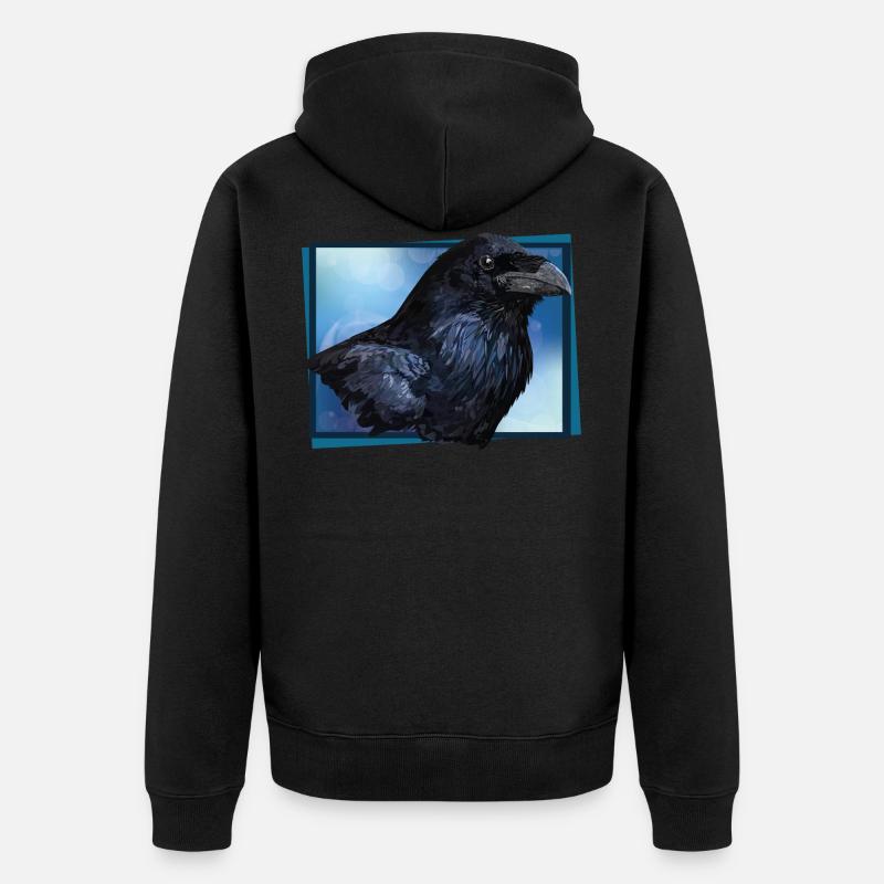 Corbeau - Veste à capuche bio Premium Unisexe - noir