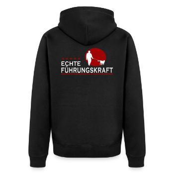 Führungskraft Gassi Hund Hunde Geschenk Männer - Unisex Premium Bio Zip Hoodie - Schwarz - Hinten - Nico (187cm)