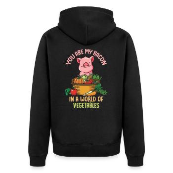 Tu es mon cadeau de jour de bacon drôle de bacon - Veste à capuche bio Premium Unisexe - noir - Dos - Nico (187cm)
