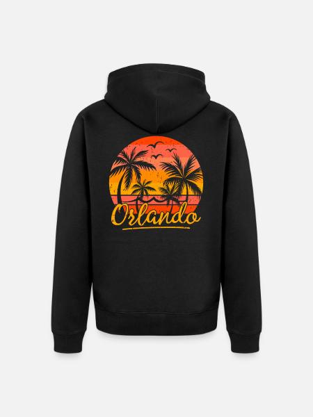 Orlando - Unisex Premium Organic Zip Hoodie - black