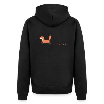 Fox Foxes Fox Tracks Fox Lovers Gift - Unisex Premium Organic Zip Hoodie - black - Back - Nico (187cm)