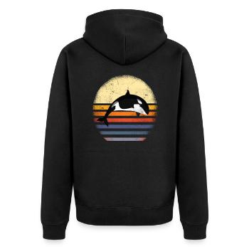 Orques épaulards bien-être animal cadeau d'épaulards - Veste à capuche bio Premium Unisexe - noir - Dos - Nico (187cm)