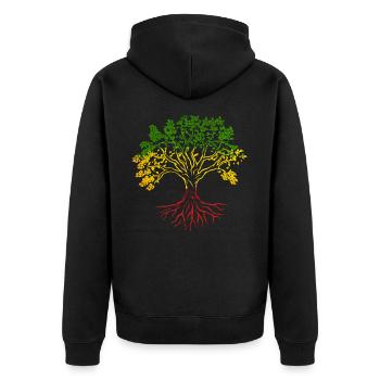 Tree Roots Rasta Lion Reggae bonnes vibrations - Veste à capuche bio Premium Unisexe - noir - Dos - Nico (187cm)