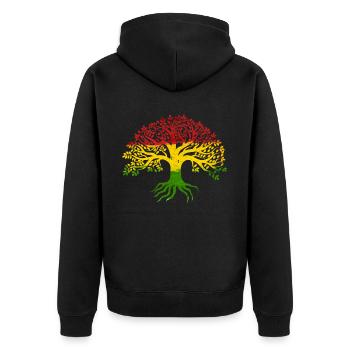 Tree Roots Rasta Lion Reggae bonnes vibrations - Veste à capuche bio Premium Unisexe - noir - Dos - Nico (187cm)
